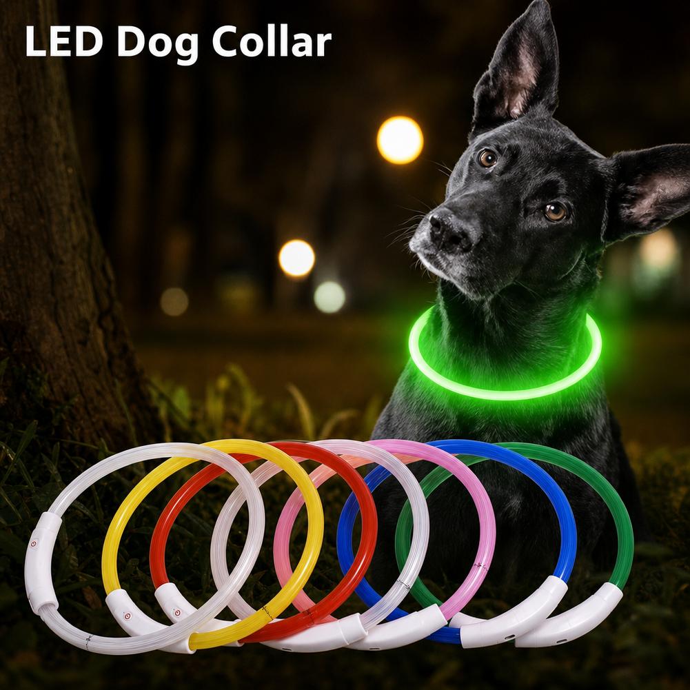 طوق كلب LED قابل لإعادة الشحن  - مراجعة Led Dog Collar Glowing Rechargeable Usb وسعره