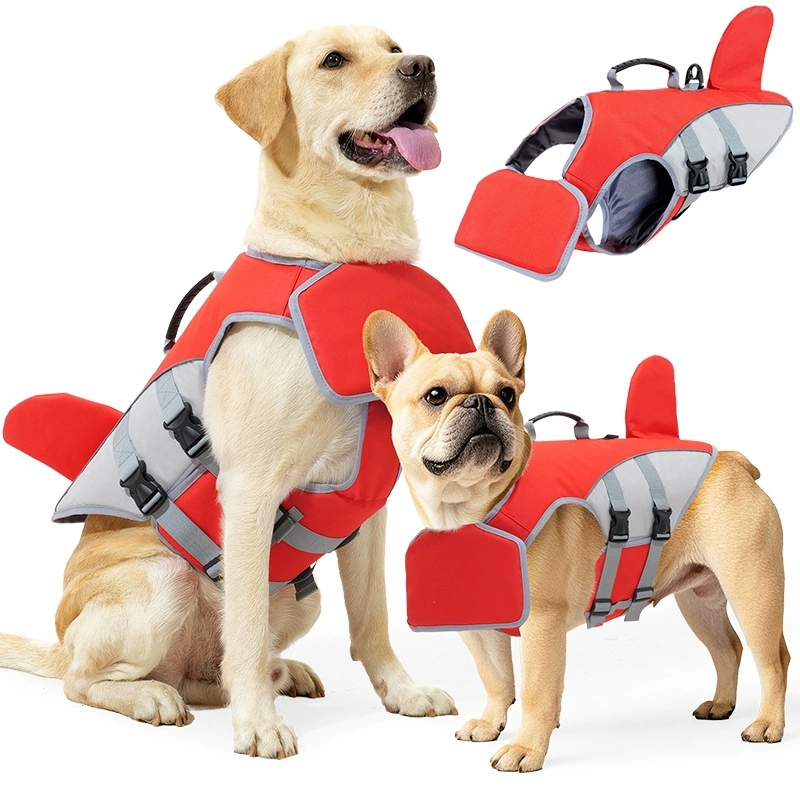 Lifevest للكلاب المتوسطة الكلا - مراجعة Dog Life Jacket Vest Buoyancy Handle وسعره