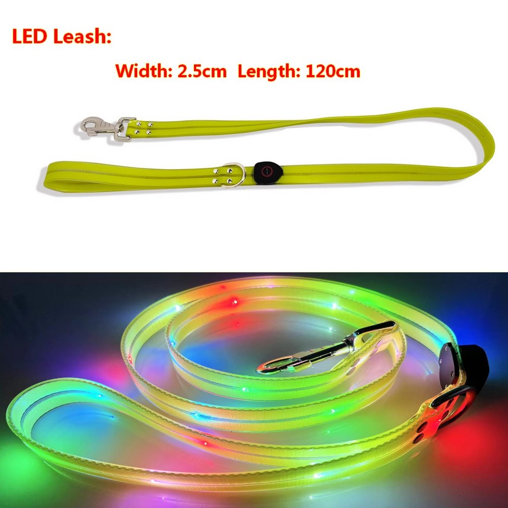 كلب أليف LED تضيء المقود USB ق - مراجعة Led Dog Collar Glowing Rechargeable Usb وسعره