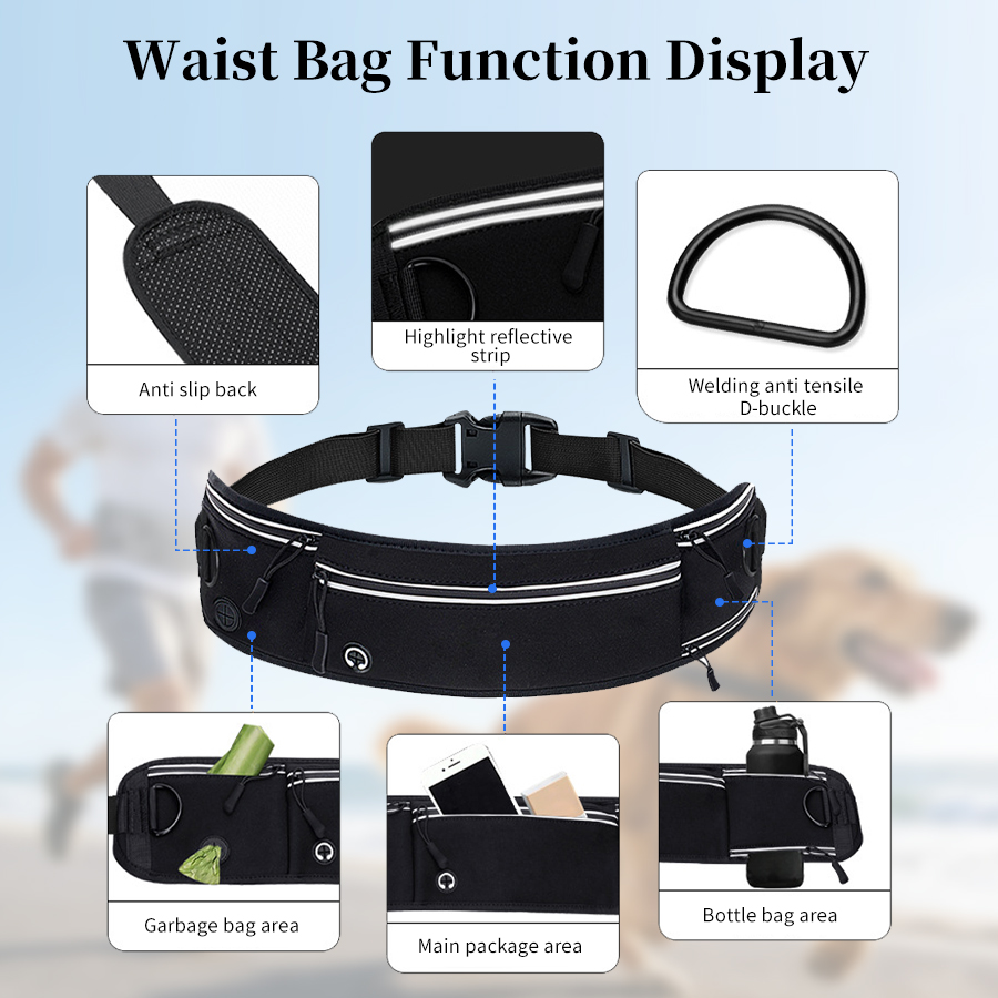 حزام مشي للكلاب قابل للطي وعاك - مراجعة Hands Free Dog Running Leash Waist Belt وسعره