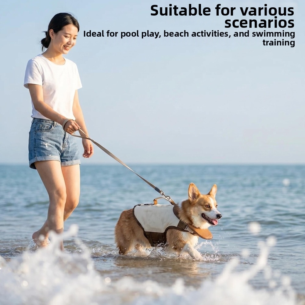 سترة نجاة قابلة للتعديل للكلاب - مراجعة Dog Life Jacket Vest Buoyancy Handle وسعره