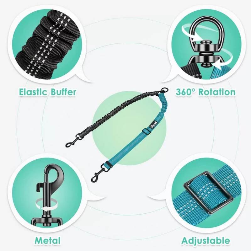 قطعة واحدة، طولها 20 سم، وصلة  - مراجعة Bungee Dog Leash Shock Absorbing وسعره