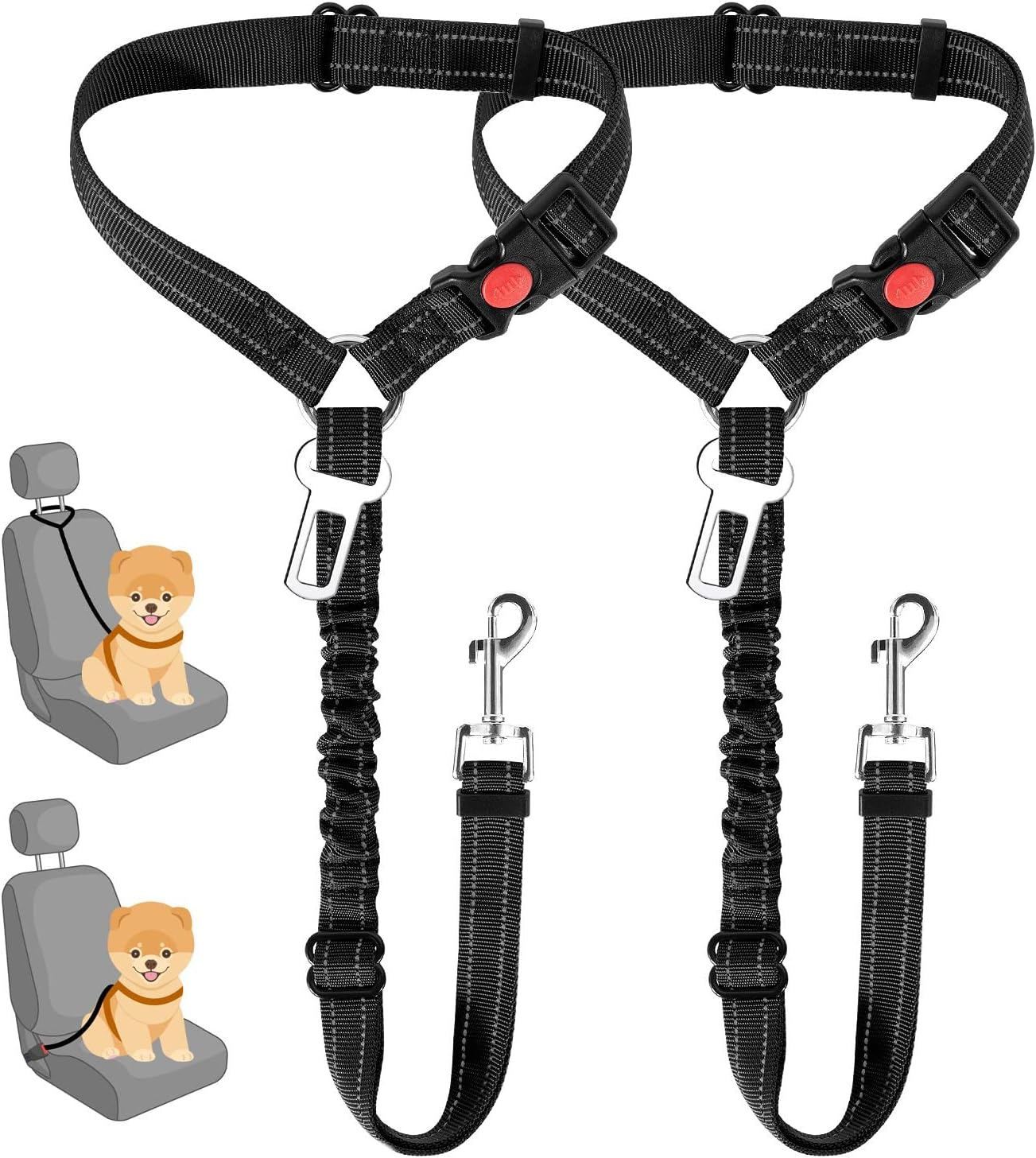 حزام أمان للكلاب في السيارة قا - مراجعة Dog Seat Belt Harness Safety Tether وسعره
